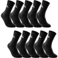 sockenkauf24 Sportsocken 10 Paar "i1R" Sport Socken Herren & Damen Socken Tennissocken (Schwarz, 47-50) mit Frotteesohle - 10300