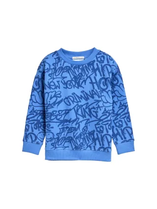 tom tailor kids - Oversize Sweatshirt mit Allover-Print blue shaded spray design - Gr. - 98