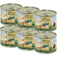 Best Nature Adult Geflügel + Kaninchen, Nassfutter für Katzen, 6x 200g, Nassfutter für: Katzen