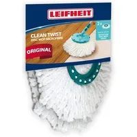 Leifheit 2er Set Ersatzkopf Disc Mop Wischbezug (Mikrofaser,Kunststoff, 32.0x32.0 cm, 1-tlg., 2er Set, hohe Wasser- und Schmutzaufnahme, leicht wechselbar)
