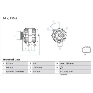 Bosch Lichtmaschine 150A Ford Volvo 0986047930