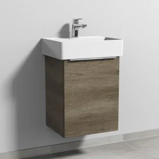 Sanipa 3way Waschtischunterbau zu Duravit Dura Square Waschtisch mit 1 Tür, Eiche-Nebraska UM42537