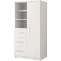 MOEBLO Kleiderschrank Marsala 05 (80cm, 1 Tuer, Schublade, Vitrine) (B x H x T): 80x160x40 cm