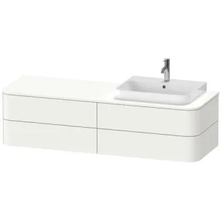 Duravit Happy D.2 Plus Konsolenwaschtischunterbau wandhängend Weiß Seidenmatt 1600x550x408 mm - HP49 HP4973R3636