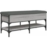 vidaXL Sitzbank Schuhbank Grau Sonoma 102x42x45 cm Holzwerkstoff