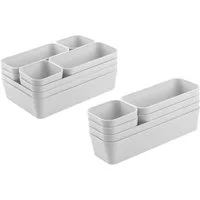 Engelland Schubladeneinsatz Schubladen-Organizer (Vorteils-Set, 14 St., individuelle Anordnung, passend für alle gängigen Schubladen), BPA-frei, spülmaschinengeeignet, gefrierschrankgeeignet