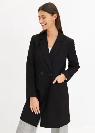 bonprix Longblazer, schwarz, Gr.46, klassischer Longblazer