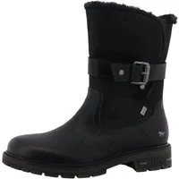 Mustang Shoes Bienke Winterstiefel Biker Boots mit Blockabsatz und Zierriemchen