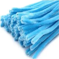 maDDma Basteldraht 20 Draht Pfeifenreiniger 6 mm Länge 30cm CHENILLE Farbe wählbar, himmelblau