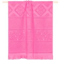 PAD Handtuch HARLEM, 50x100 cm, Frottee (1-St), Made in Europe, Ton in Ton gestreift, mit Ornamenten, mit Fransen