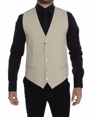 Beige Weste Klassische Passform