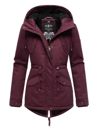 Marikoo Damen Winterjacke Manolya mit Teddyfellfutter & Baumwoll-Obermaterial