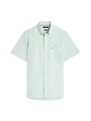 Tommy Hilfiger - Regular Fit Kurzarm-Oxford-Hemd grün - Gr. - M