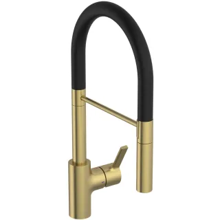 Ideal Standard Küchenarmatur Gusto Ausladung 225mm Semi-Pro 2F-Brause Brushed Gold, BD417A2 BD417A2