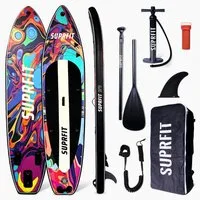 SF SUPRFIT Inflatable SUP-Board Water Marble, Touring, Set inklusive Pumpe, Paddel, Finnen, Rucksack, Leash & Reparaturkit