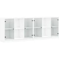 vidaXL Sideboard Bücherschrank mit Türen Weiß 204x37x75 cm Holzwerkstoff (1 St)