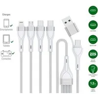 4smarts USB-C/A Multi-Ladekabel 4in2 1,2m Lightningkabel