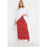Stil Diva Midirock Langer Rock in Übergröße mit elastischem Bund, Blumenmuster, ohne Tasc