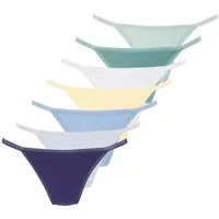 Vivance String (7er-Pack) mit feiner Spitzeneinfassung und aus weicher Baumwollqualität