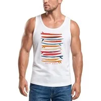 Neverless Tanktop Herren Tank-Top Surfboards South Beach California USA Sommer Surfing mit Print