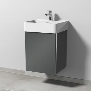 Sanipa 3way Waschtischunterbau zu Laufen VAL Waschtisch mit 1 Tür, Anthrazit-Glanz BS81979