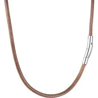 LuxusKollektion Lederband Lederkette Herren Schwarz Braun 46-76cm Verschluss Kautschuk 3mm