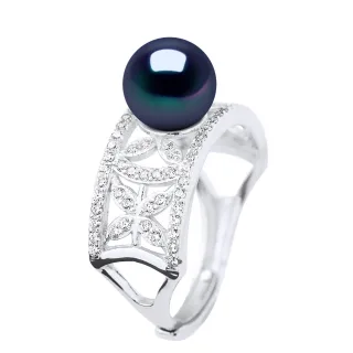 Ringschmuck - Echte Süßwasser-Zuchtperle, rund 8-9 mm