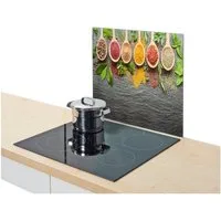 Zeller Present Abdeckplatte Herdblende-/ "Spices, Glas, anthrazit, Dekor