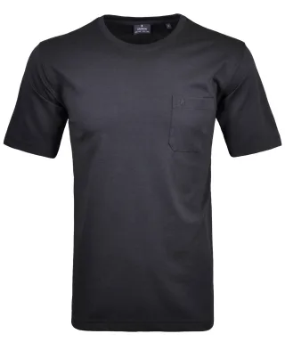 RAGMAN - Softknit T-Shirt Rundhals Schwarz - Gr. - L