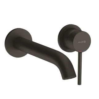 KLUDI BOZZ Waschtisch-2LOCH-WAND-Einhandmischer Ausladung 230 MM mattschwarz 382453976