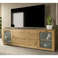 Inn.Furn Lowboard Dante (TV Unterschrank in Artisan Eiche Dekor, 180 x 62 cm), viel Stauraum und Komforthöhe