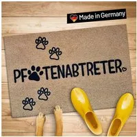 WELLMODA Fußmatte Inkl. Pfotenabtreter Motiv I Für Tierliebhaber I rutschfest & waschbar, rechteckig, Höhe: 6 mm, Rutschfest