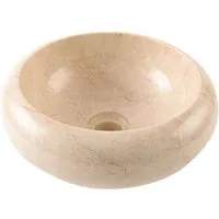 wohnfreuden Aufsatzwaschbecken Marmor Waschbecken Asbak mini 30 cm poliert creme (Kein Set), 7_93923