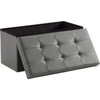 Zedelmaier Sitzbank Sitzbank mit Stauraum, Sitzhocker, Spielzeugtruhe, Fußhocker (ZD76PVC), Aus MDF-Platte und Lenien. Faltbar, bis 300 kg,Truhenbank