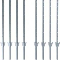 ESTEXO Zaunpfosten Zaunanker Erdanker 87 cm 8er Set Zaunhalter Pfostenset Pfosten Grau
