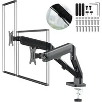 Maclean Monitor-Halterung MC-134 Halterung für 2 Monitore 17-32'' 10kg, (bis 32 Zoll, Große Bewegungsfreiheit und individuelle Positionierung jedes Monitors)