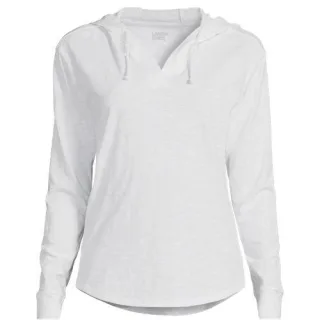 Flammgarn-Kapuzenshirt für Damen in Plus-Größe, Damen, size: plus, Weiß, Baumwolle, by Lands' End