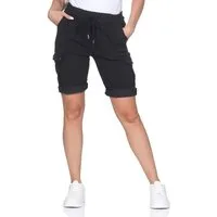 OriginalYou Cargoshorts Damen kurze Sommer Hose Stretch Bermuda Gummizug und Schnürung moderner Knitterlook, mit Gummizug & Schnürung