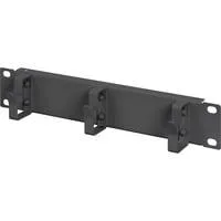10" Rangierpanel für Netzwerk- und Serverschränke, Kabelführung schwarz, 3 Ringe, 1HE