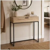 HTI-Living Konsolentisch Cedrik 80 cm mit Schublade Artisaneiche-Schwarz (Stück, 1-St., 1 Konsolentisch)