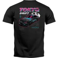 Neverless Print-Shirt Herren T-Shirt Backprint und Brustlogo Tokio Japan Racing Car Urban mit Print