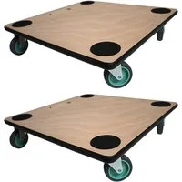 PROREGAL® Transportroller Profi Möbelroller Rollbrett Transporthilfe Rollwagen HERCULES, (2-St), Stabile Transporthilfe mit Holzplatte bis zu 500kg Traglast Möbelhund