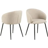freiraum Armlehnstuhl Eleanor, (2er-Set) in Beige - 56x80,5x54,5 (BxHxT)