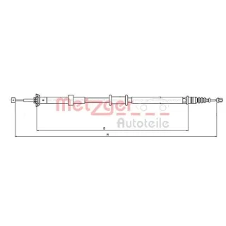 Metzger Handbremsseil hinten links Fiat 500 Panda