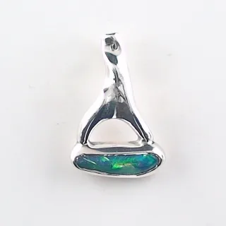 Massiver 935er Silberanhänger mit 0,59 ct. Black Opal