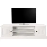 OTTO home Lowboard Liotta, Kommode mit Kabeldurchgang + 1 lose Einlegeboden, massives Kiefernholz