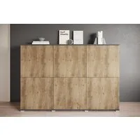 OTTO home Highboard Kenia, moderne grifflose Hochkommode mit 6 Türen, Breite 180 cm (1 St), Push-to-Open-Fronten, höhenverstellbaren Einlegeböden