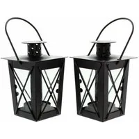 Home-trends24.de Kerzenlaterne Mini Laterne Windlicht Kerzenhalter Hängeleuchte Beleuchtung 2er (2 St)