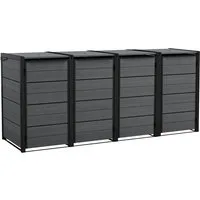 Keter Mülltonnenbox "Hide Away" 240 - 1200 Liter Anthrazit, Holzoptik, nathlos erweiterbar