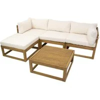 bellavista - Home&Garden® Gartenlounge-Set »Karmoy« Lounge Set Holz Ecklounge Loungemöbel Sitzgruppe Gartenmöbel, (Set, 5-tlg), Akazien Holz FSC 100, für 5 Personen, wetterfest - Garten, Terrasse